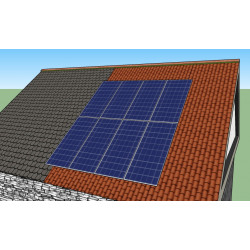 Konstrukce pro šikmou střechu s krytinou CAPACCO (háky pod šablonami) - 1x4 - 4,2m