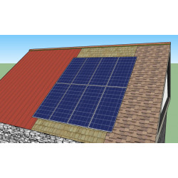 Konstrukce pro šikmou střechu s uchycením na falc plechu - 2x4 - 4,2m