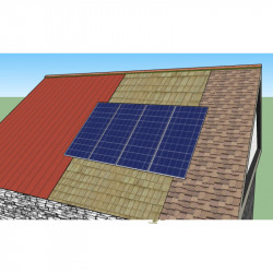 Konstrukce pro šikmou střechu s uchycením na falc plechu - 1x4 - 4,2m