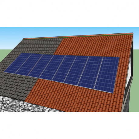 Konstrukce pro šikmou střechu s taškovou krytinou - 1x4 panely 340Wp (350Wp)