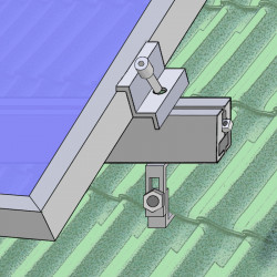 Konstrukce pro šikmou střechu s taškovou krytinou - 1x4 panely 340Wp (350Wp)