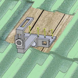 Konstrukce pro šikmou střechu s taškovou krytinou - 1x4 panely 340Wp (350Wp)