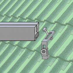 Konstrukce pro šikmou střechu s taškovou krytinou - 1x4 panely 340Wp (350Wp)