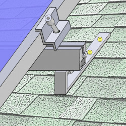 Konstrukce pro šikmou střechu s krytinou CAPACCO (háky pod šablonami) - 1x4 - 4,5m