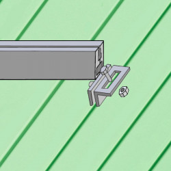 Konstrukce pro šikmou střechu s uchycením na falc plechu - 1x8 - 4,5m